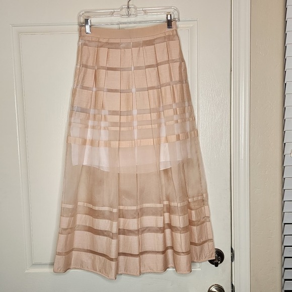 TIBI striped organza midi skirt, shell color, size 6, like new! - Picture 3 of 7
